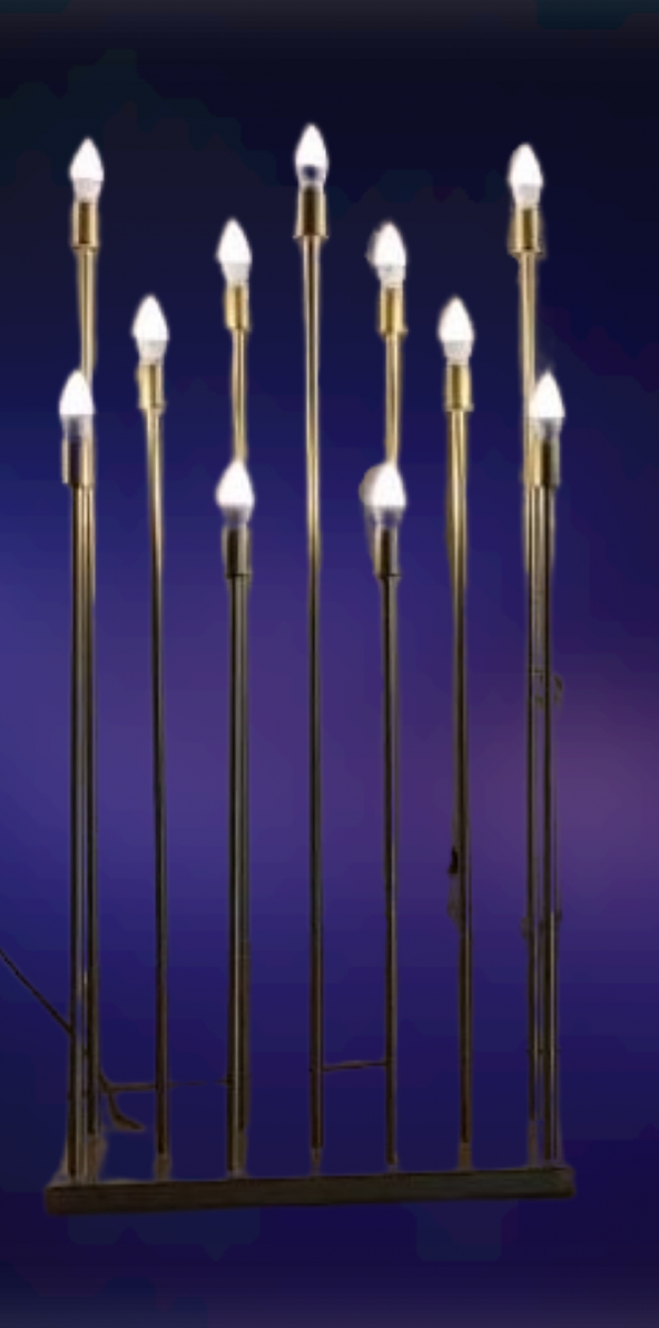 Şamdan Lambader  ZLF 11 Mızraklı 1 Adet Model Led Ampüllü  Akrilik Gold Boya El Yapımı - 4