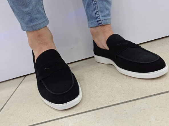 Hakiki Deri Süet  Erkek Günlük Ayakkabı Loafer Ayakkabı - 7