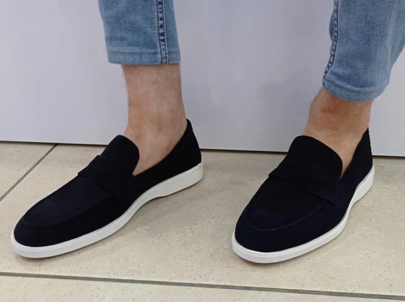 Hakiki Deri Süet  Erkek Günlük Ayakkabı Loafer Ayakkabı - 5