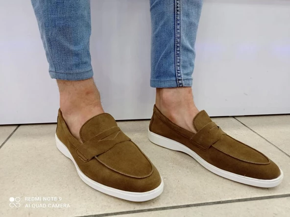 Hakiki Deri Süet  Erkek Günlük Ayakkabı Loafer Ayakkabı - 9