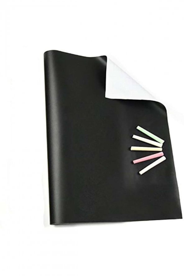 Yazı Tahtası Folyosu Yazılabilir Kara Tahta Yazı Tahtası Duvar Stickerı Pvc Sticker 5 Adet Tebeşir - 6