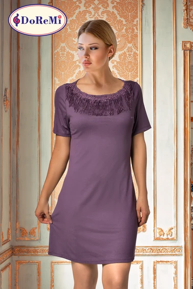 Doremi Kısa Kollu Güpürlü Gecelik ürün görseli