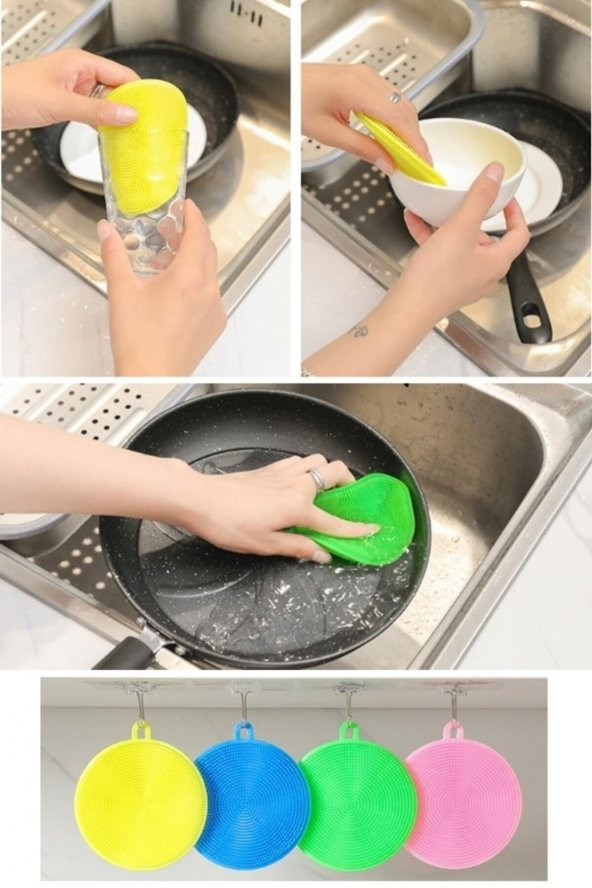 Platinum 100 Alanda Kullanım Silikon Ped 2 Adet Bulaşık Süngeri Tükenmeyen Bulaşık Süngeri