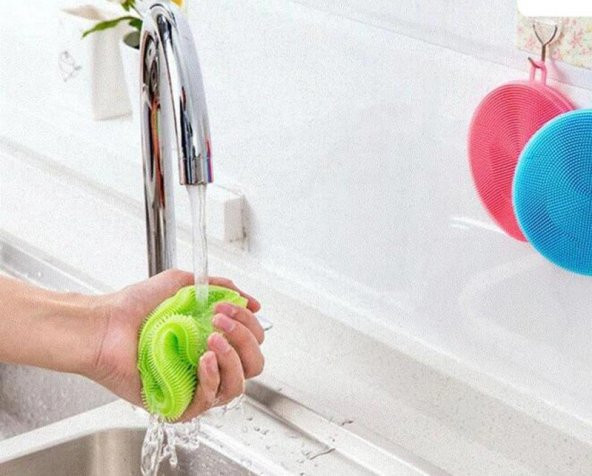 Platinum 100 Alanda Kullanım Silikon Ped 2 Adet Bulaşık Süngeri Tükenmeyen Bulaşık Süngeri - 7