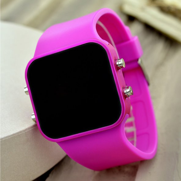 Spectrum Marka Fuşya Renk Dijital Led Çocuk Kol Saat Silikonlu Bileklik St-303675 - Resim 2