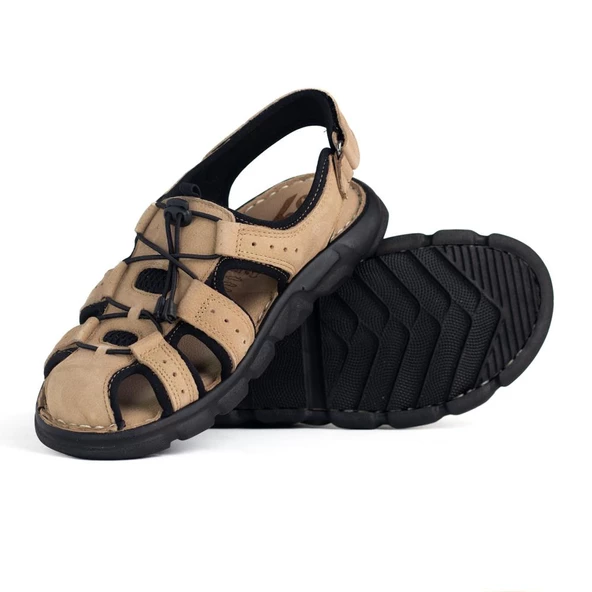 PEPİTA 4870 BURNU KAPALI YUMUŞAK DERİ ERKEK SANDALET - 8