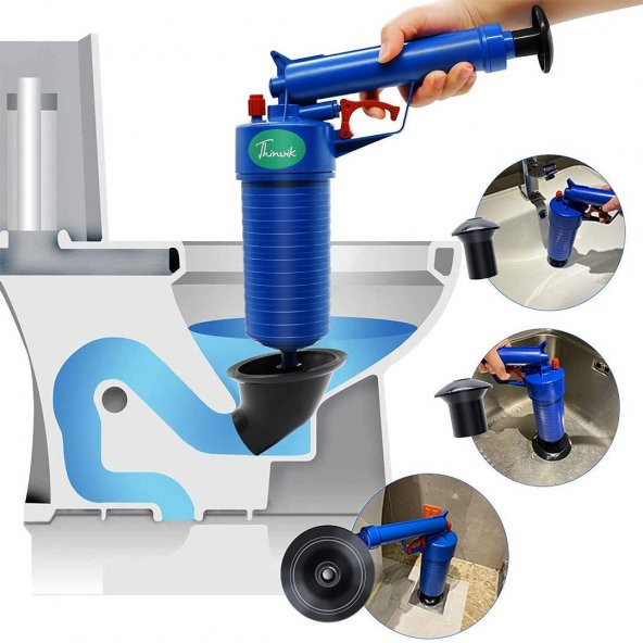 Air Blaster Çok Amaçlı Hava Basınçlı Gider Açıcı Tuvalet Lavabo Pompası Lavabo Açıcı - 5