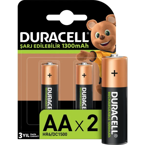 Duracell Şarj Edilebilir AA 1300 mAh Piller 2 Li Paket