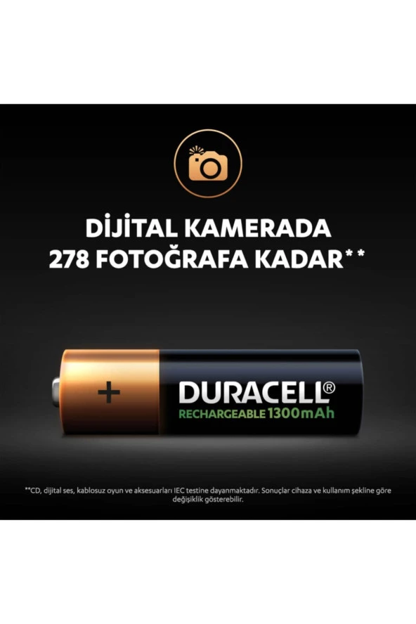 Duracell Şarj Edilebilir AA 1300 mAh Piller 2 Li Paket - 6