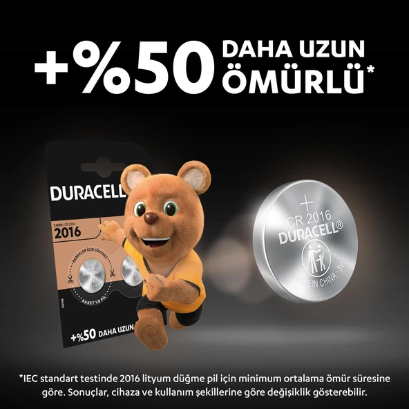 Duracell Özel 2016 Lityum Düğme Pil 3V 2’li paket - 6