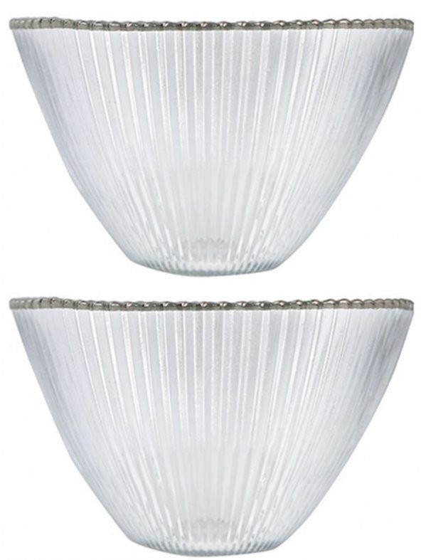 Porland Moon Gümüş Kase 22cm 2li - 1