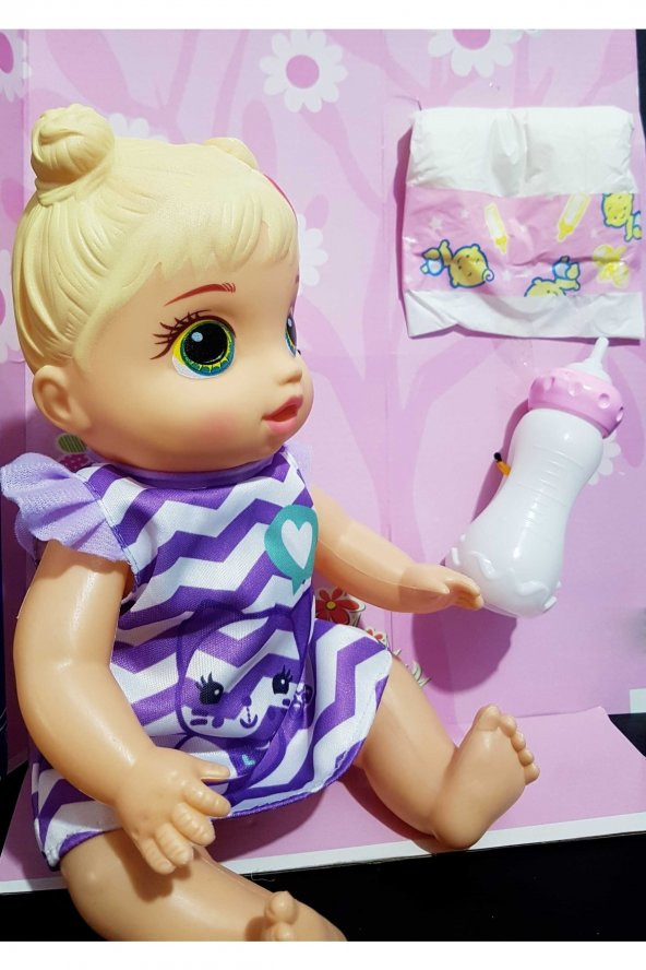 Baby Ayşe Altını Islatan Bebek Oyuncak Bebek Türkçe Konuşan Biberonlu Oyuncak Et Bebek - 5