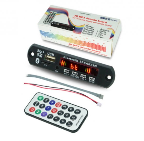 Mikrofonlu-Bluetooth-Radyo-Usb-Aux-Sd kart Mp3 Çalar 12 Volt