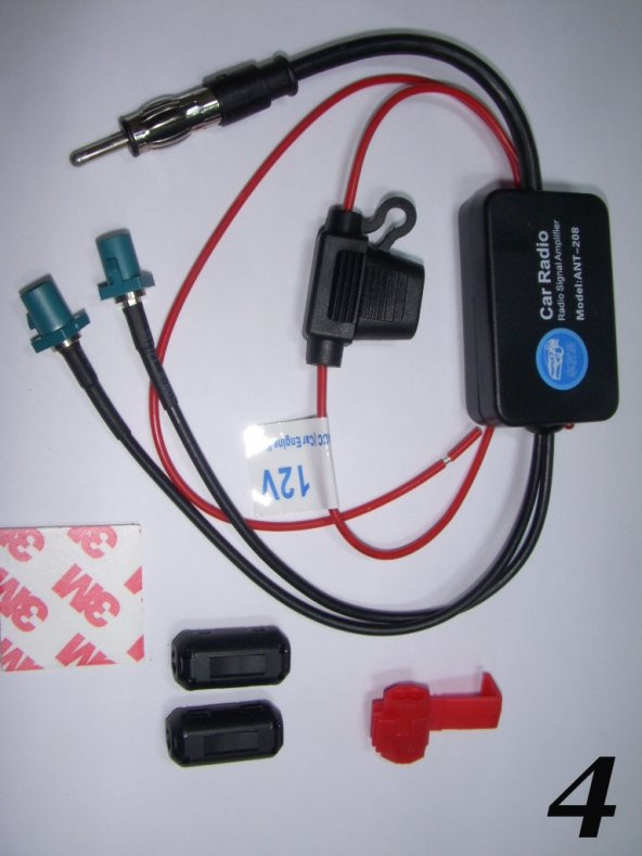 Çift Fakra Universal Soketli Radyo Anten Sinyali Güçlendirici ( 2 Fakra 1 Universal Soket Girişli )