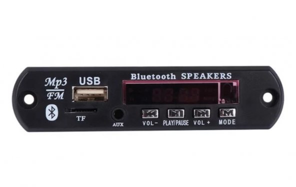 Mikrofonlu-Bluetooth-Radyo-Usb-Aux-Sd kart Mp3 Çalar 12 Volt - 3