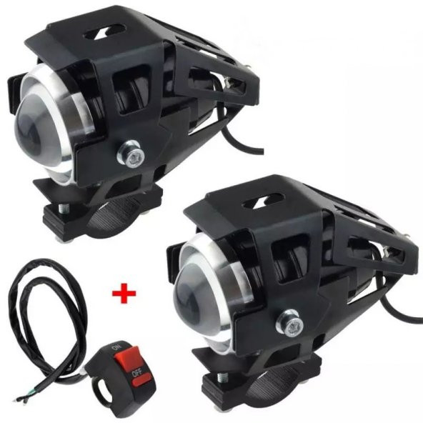 U5 Motosiklet Sis Farı Su Geçirmez 3 Mod (2 Adet Led  1 Anahtar) - 2