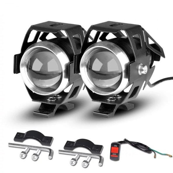 Motosiklet Sis Farı Su Geçirmez 3 Modlu U5 Led