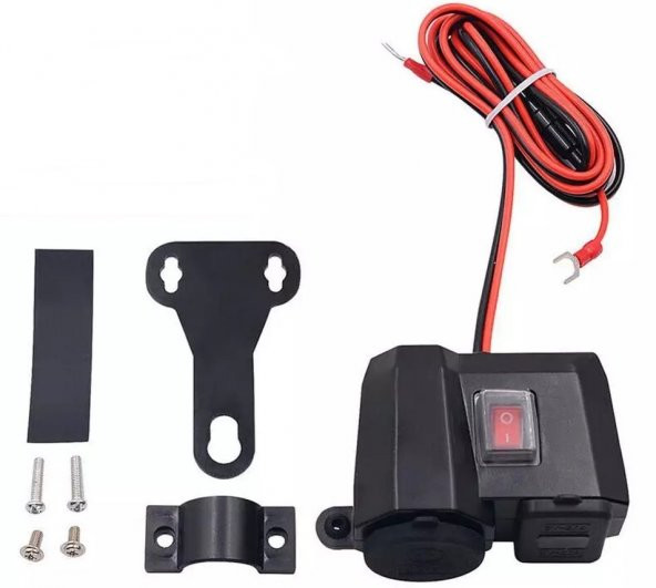Motosiklet Çift port usb şarj / Voltmetre ve çakmak yuvası - 2