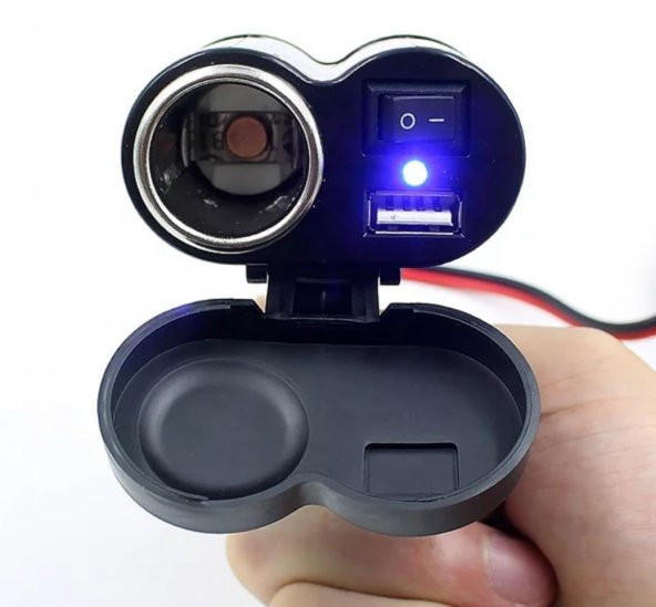 Motosiklet Çakmaklık/USB Şarj Soketi 12V Su Geçirmez - 2
