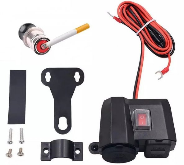 Motosiklet Usb şarj Voltmetre Çakmaklık - 2