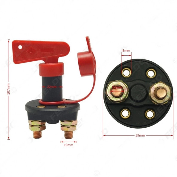 Akü Şalteri Devre Kesici 12V-24V 300A - 2