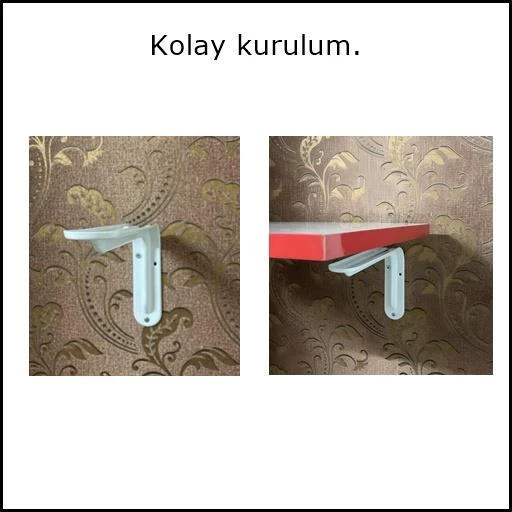 12 Adet Raf Altı Ayağı L Konsol Tüm Boyutlar - Raf Altı Kol  10x13 cm - Resim 4