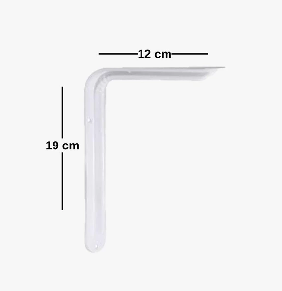 12 Adet Raf Altı Ayağı L Konsol Tüm Boyutlar - Raf Altı Kol  12x19 cm - 7