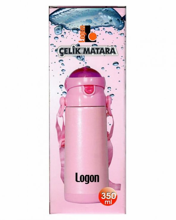 Logon Çelik Pipetli Matara Pembe 350 ml LGL340