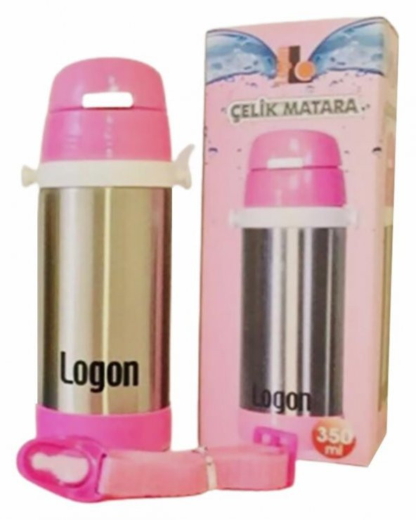 Logon Çelik Pipetli Matara Pembe 350 ml LGI015 - 2