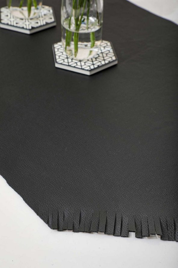 90X30 Deri Runner Siyah - 5