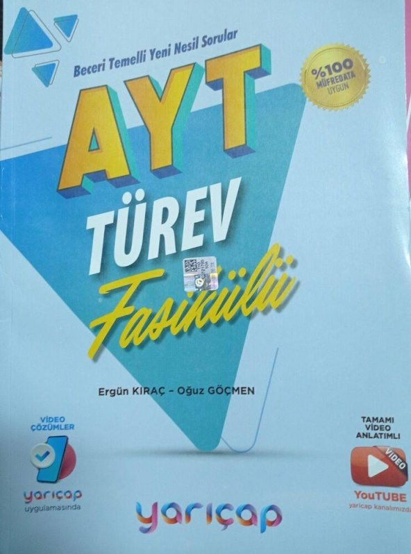 AYT Türev Fasikülleri Yarı Çap Yayınları