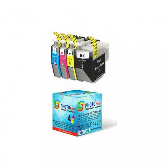 Photo Print Brother MFC-J3530DW Serisi LC3719XL 4 Renk Muadil Kartuş Seti - Resim 2