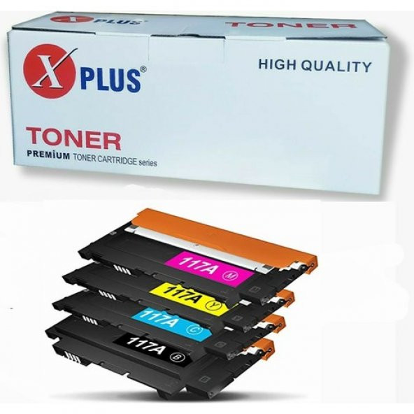 Xplus Color Laser Yazıcı 150NW Hp 117A 4 Renk Ithal Toner Seti 1.000 Sayfa Chipsiz