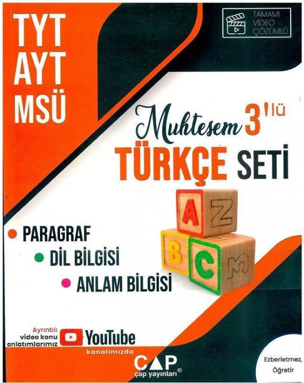 TYT AYT MSÜ Muhteşem 3 lü Türkçe Seti Çap Yayınları