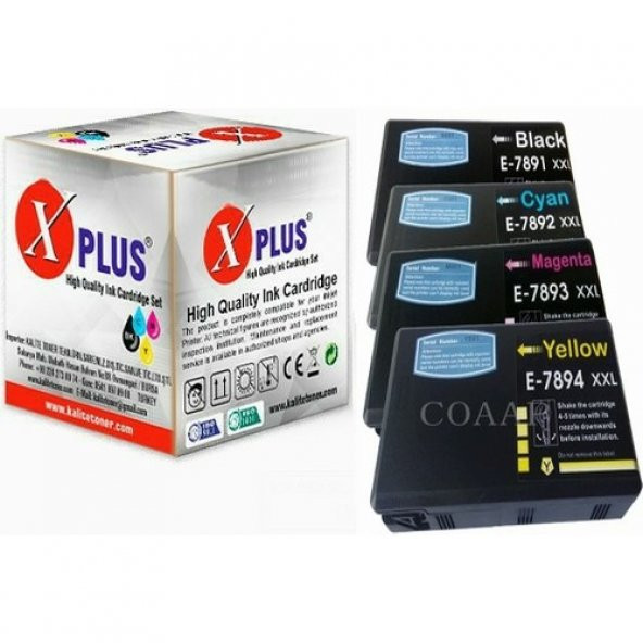 Xplus Epson  Workforce Pro WF-5190DW Kartuş Takım Set T7891-7892-7893-7894 4000 Sayfa