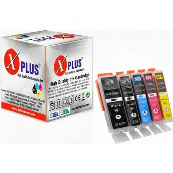 Xplus Pixma PGI-570XL / Clı -571XL 5 Renk Muadil Kartuş Seti 1000 Sayfa