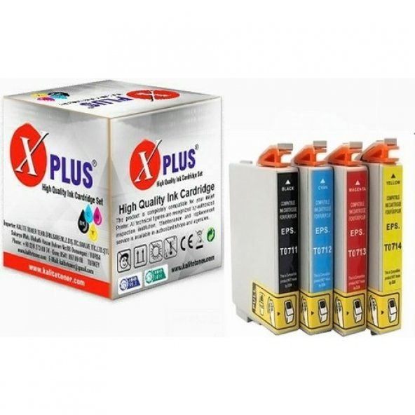 Xplus epson Stylus DX8400 T0711 T0712 T0713 T0714 4 Renk Muadil Kartuş Seti 500 Sayfa
