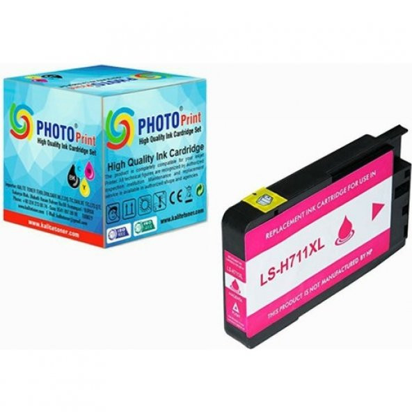 Photo Print 711XL Kırmızı CZ131A Designjet T120 / T520 Muadil Kartuş 1.000 Sayfa