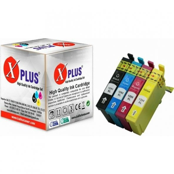 Xplus Workforce WF-7525 Uyumlu T1291-1292-1293-1294 4 Renk Muadil Kartuş Takım