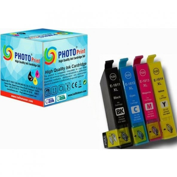 Epson Expression Home XP-102 Muadil Kartuş Set 4 Renk Takım 18XL T1811-1814XL