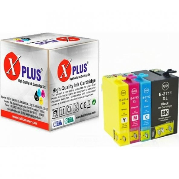 Xplus Epson Workforce WF-7610DWF Uyumlu 27XL T2711-T2712-T2713-T2714XL 4 Renk Muadil Kartuş Takım