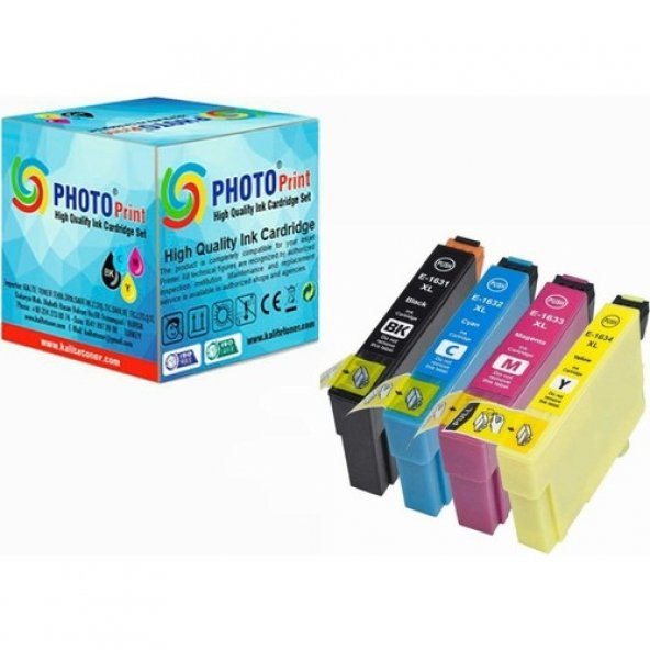 Photo Print Workforce WF-2660DWF Uyumlu 4 Renk Muadil Kartuş Seti