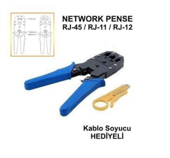 Dt-315 Rj-45/Rj-11/Rj-12 Üçlü Pense Rj 45 Pense