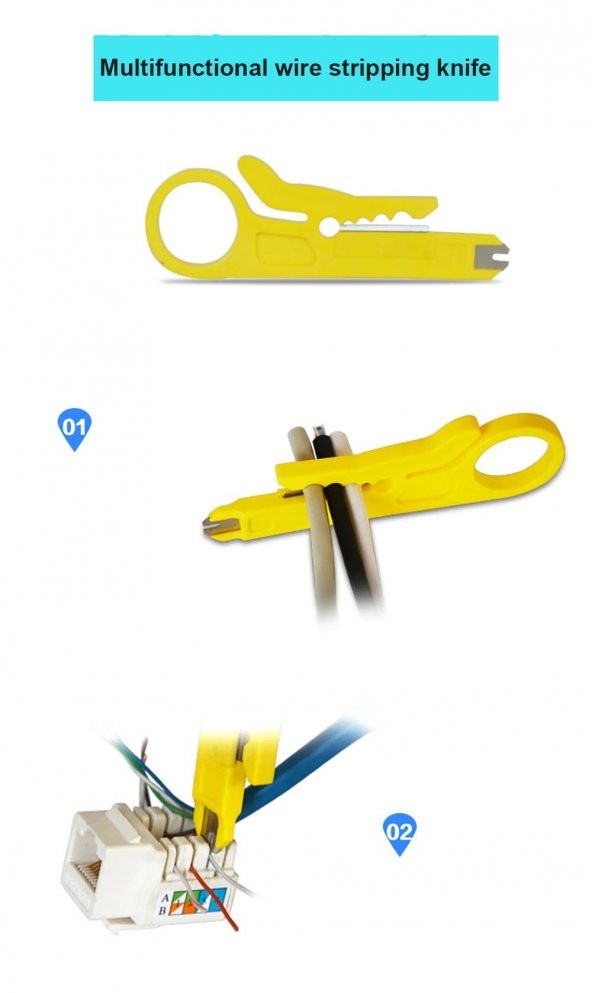 4507 Rj49 Rj12 Rj45 Network İnternet Kablo Soyucu Jack Sıkma Pensesi - 2