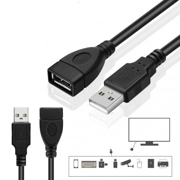 5 Metre Usb Uzatma Kablosu Usb 2.0 Dişi Erkek Uzatma Kablosu Altı