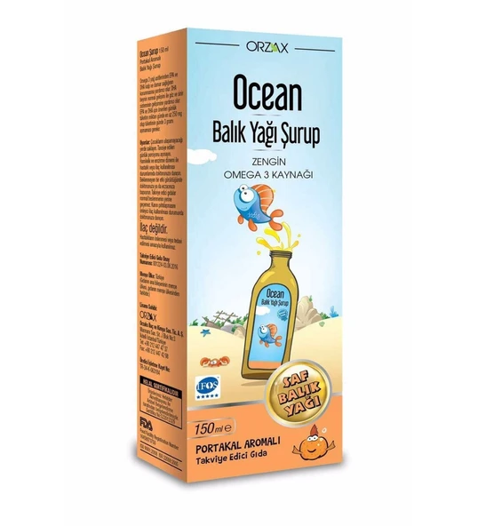 Ocean Omega 3 Portakallı Balık Yağı Şurubu 150 ml