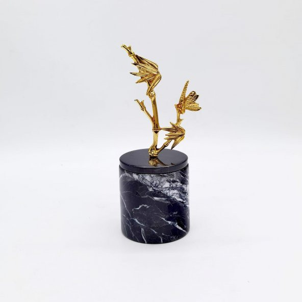 Crearthome Gold Siyah Mermer Dekoratif Aksesuar Orta Boy 24 cm Kermanhome1