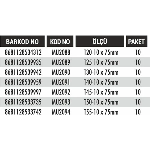Bay-Tec Tork Otomotiv Bits Uç 10X30 (10 Adet) - 2