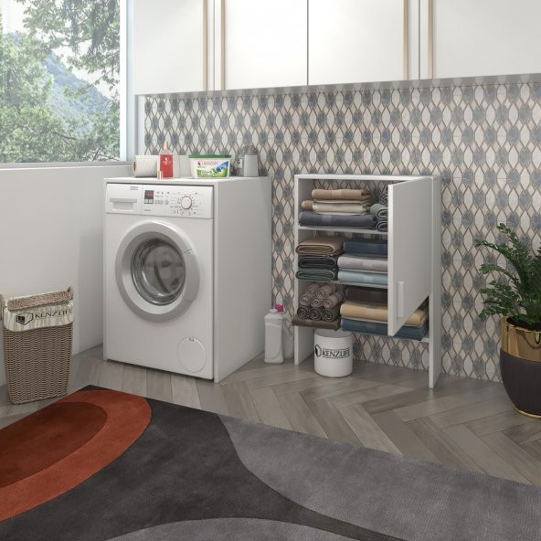 Kenzlife çamaşır makinesi dolabı iffe lundberg byz 180*066*55-20 banyo kapaklı arkalıksız - 2