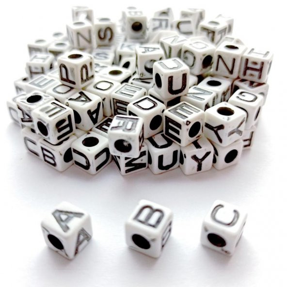 50 Gram Harf Boncuk Küp Harf Boncuk Eskitme Kaplamalı 50 Gr ~ 200 Adet - Resim 3